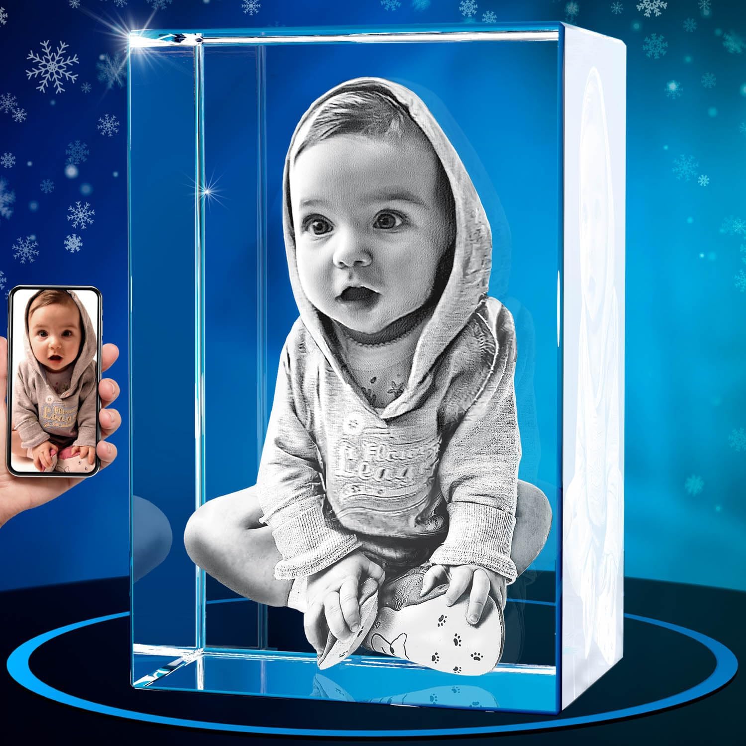 3D Laser Gifts® Unique Home Decor, Custom Engraved Portrait, Gift for Him,  Laser Etched Print, Fathers Day Gift 3D Photo Crystal Rectangle - Etsy | 3d  photo crystals, 3d laser gifts, 3d crystal